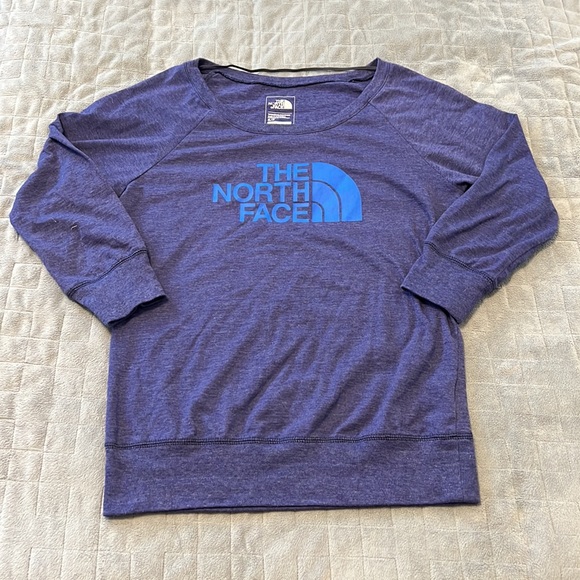The North Face 3/4 Sleeve Top, T-Shirt, Logo, Blue, Size S - Picture 1 of 7